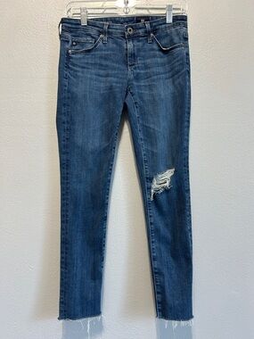 Adriano Goldschmied AG Dark Blue The Legging Ankle Super Skinny Distressed